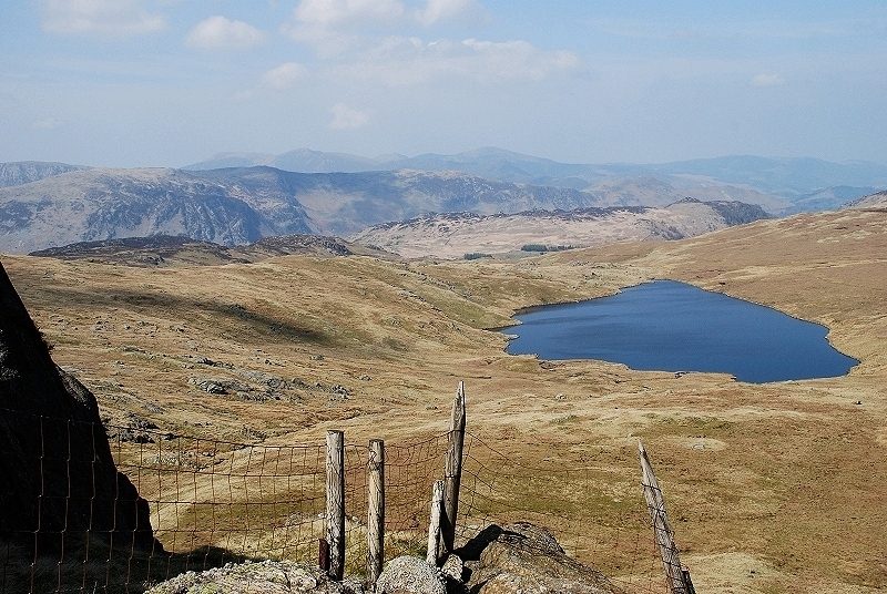 Blea Tarn from the climb alongside Standing Crag